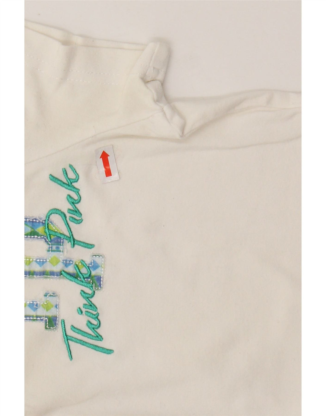 THINK PINK Womens Graphic Polo Shirt UK 8 Small White Cotton