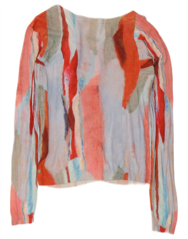 Hugo Boss Womens Abstract Pattern Cardigan Sweater UK 10 Small Multicoloure