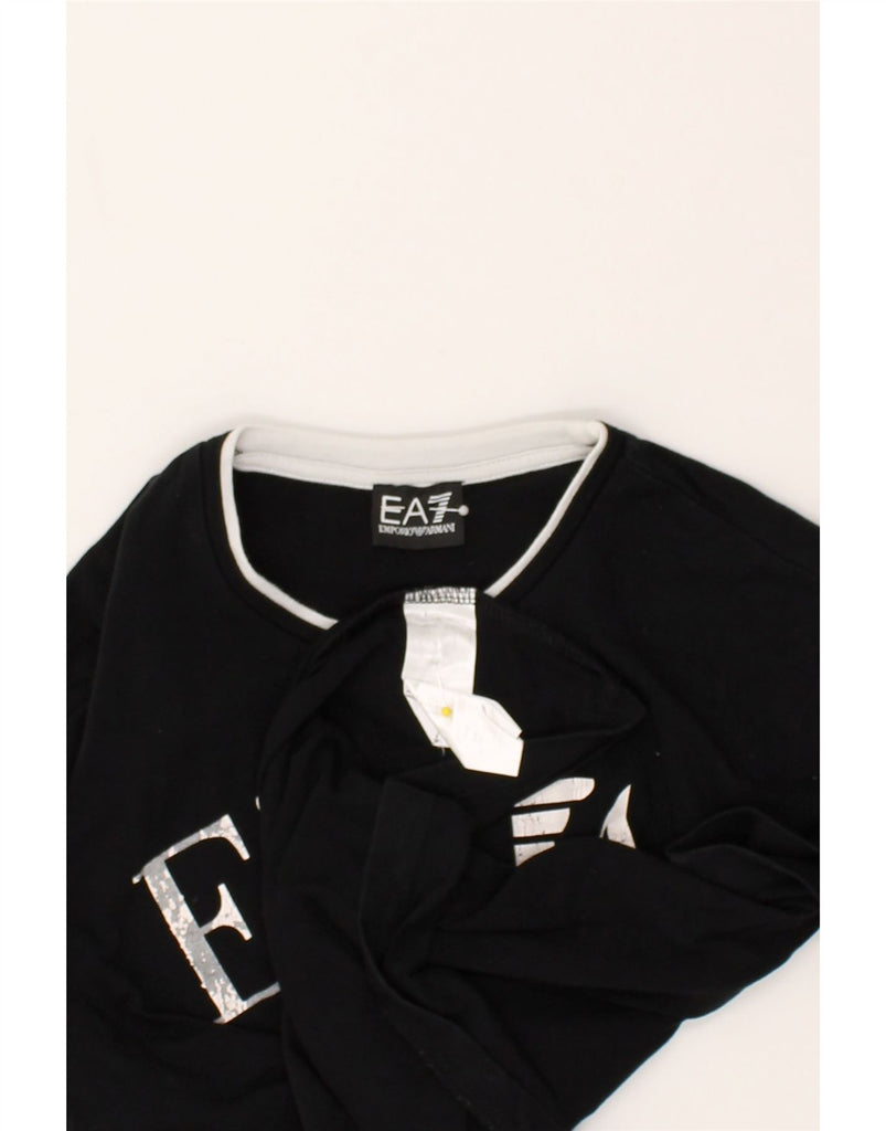 EMPORIO ARMANI Mens Graphic T-Shirt Top Medium Black Cotton | Vintage Emporio Armani | Thrift | Second-Hand Emporio Armani | Used Clothing | Messina Hembry 