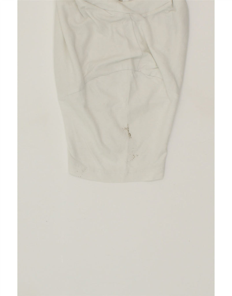 ADIDAS Womens Longline Graphic T-Shirt Top UK 10 Small  White Colourblock Vintage Adidas and Second-Hand Adidas from Messina Hembry 