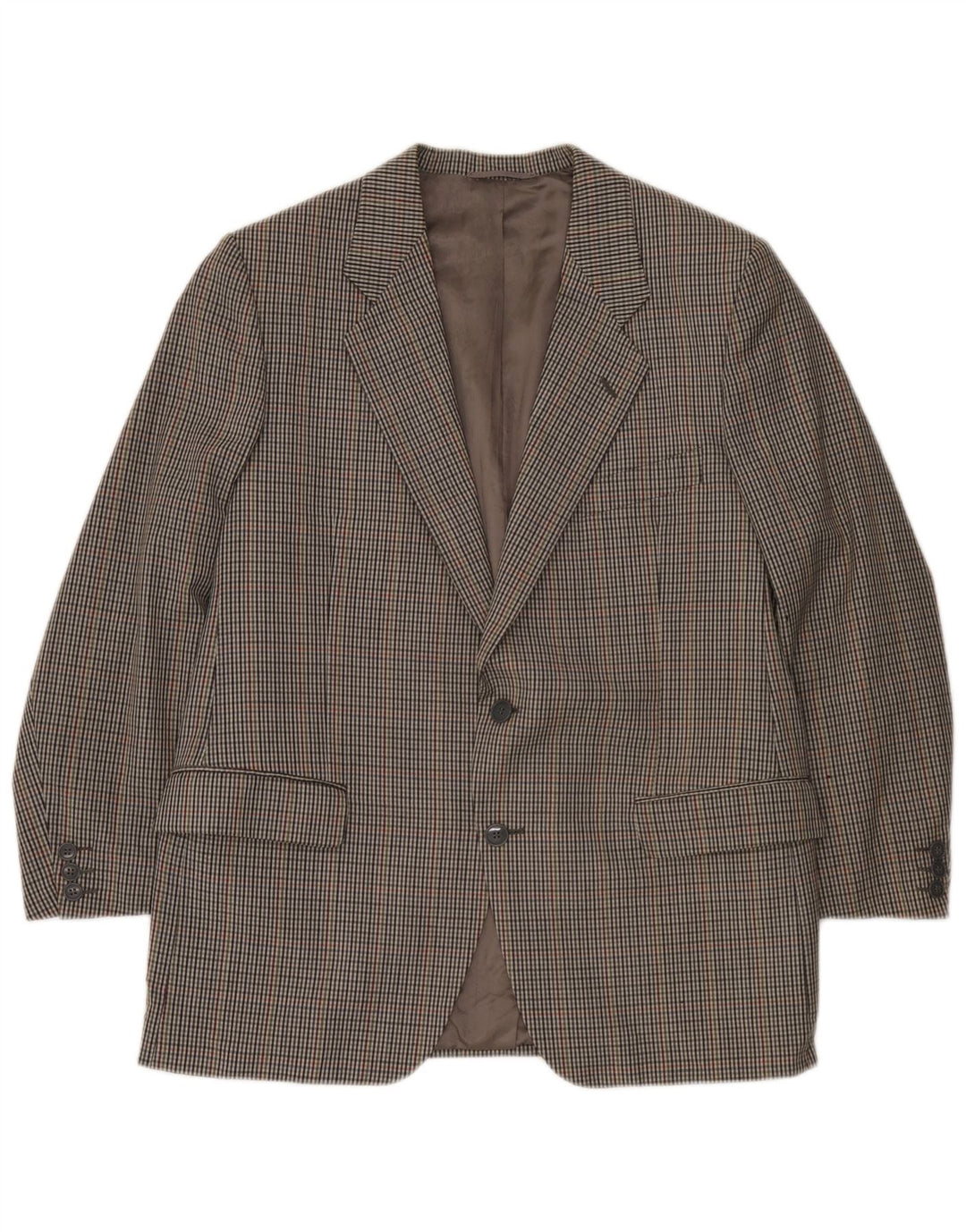 Vintage Mens 2 Button Blazer Jacket UK 38 Medium Grey Houndstooth