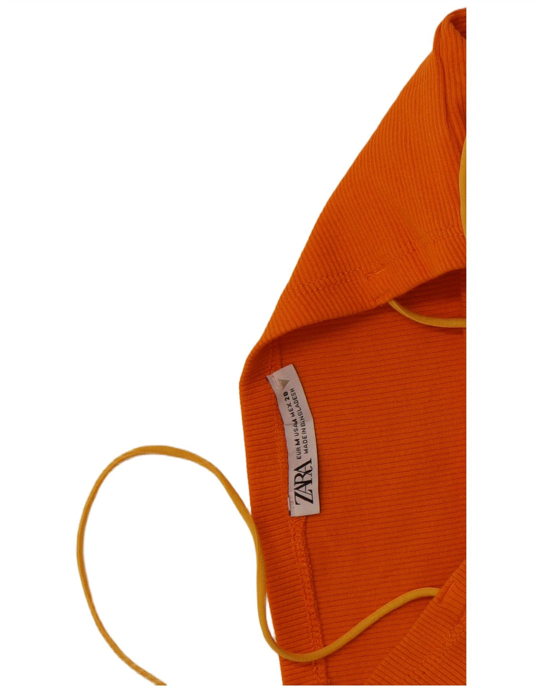 ZARA Womens Crop Cami Top UK 12 Medium Orange