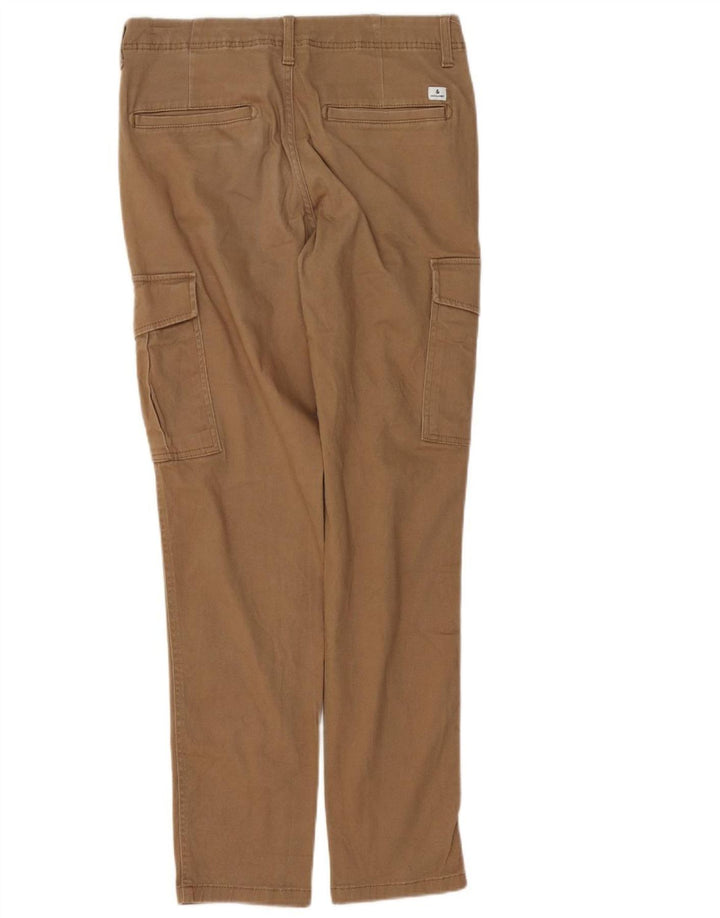 Jack & Jones Mens Slim Cargo Trousers W32 L30 Brown Cotton