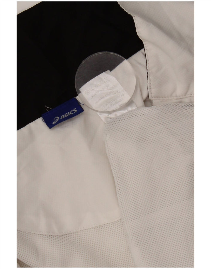 Asics Mens Tracksuit Top Jacket Medium White Colourblock Polyester