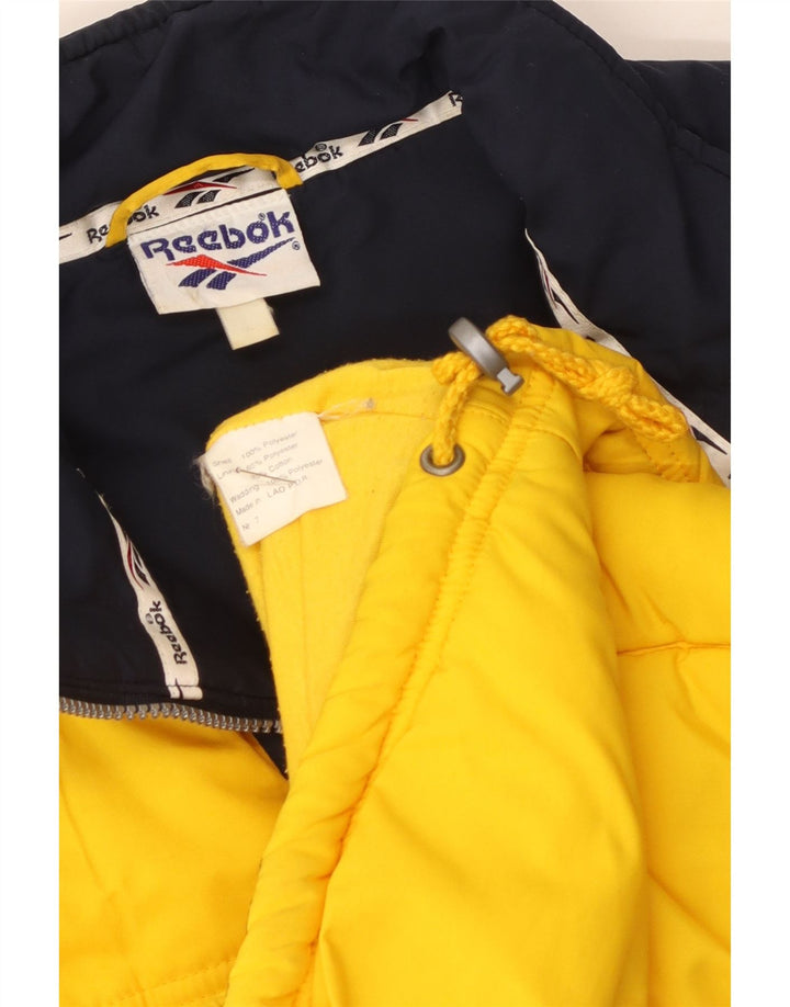 Reebok Mens Padded Gilet UK 40 Large Yellow Colourblock Polyester
