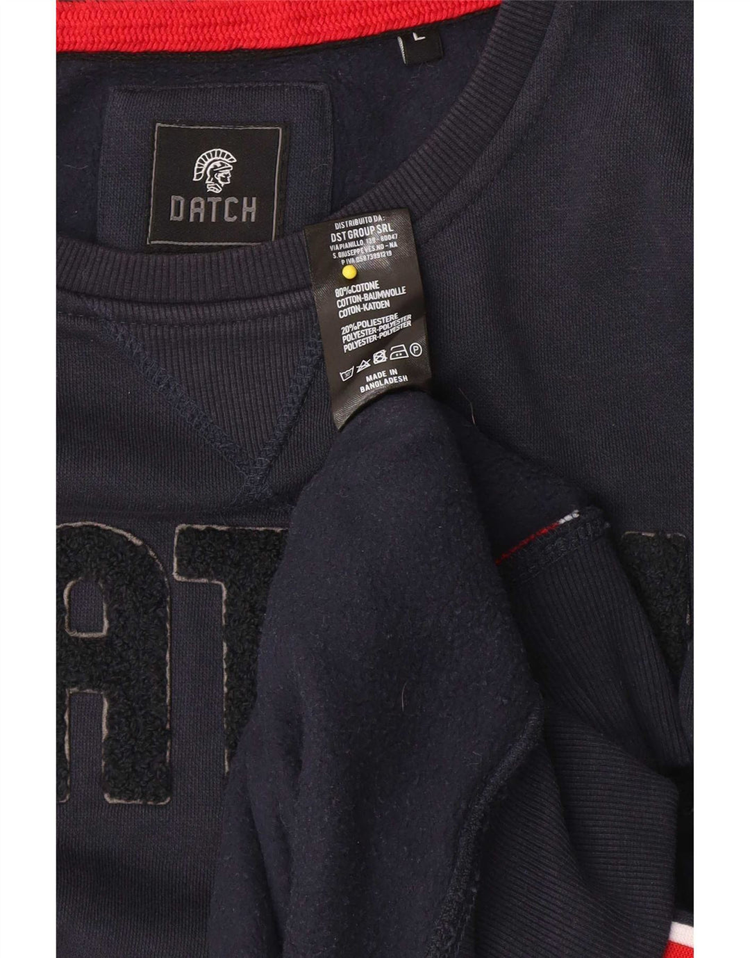 Datch Mens Graphic Sweatshirt Jumper Large Navy Blue Cotton