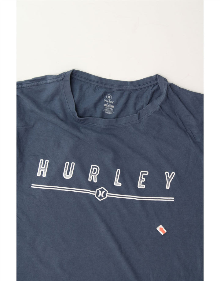 HURLEY Mens Graphic T-Shirt Top XL Navy Blue Vintage Hurley and Second-Hand Hurley from Messina Hembry 