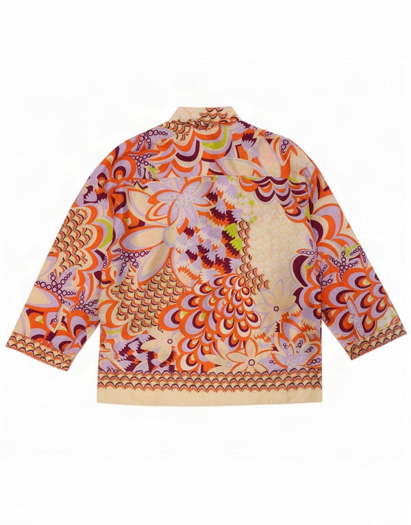 Zara Womens Longline Oversized Shirt Blouse UK 6 XS Multicoloured Floral