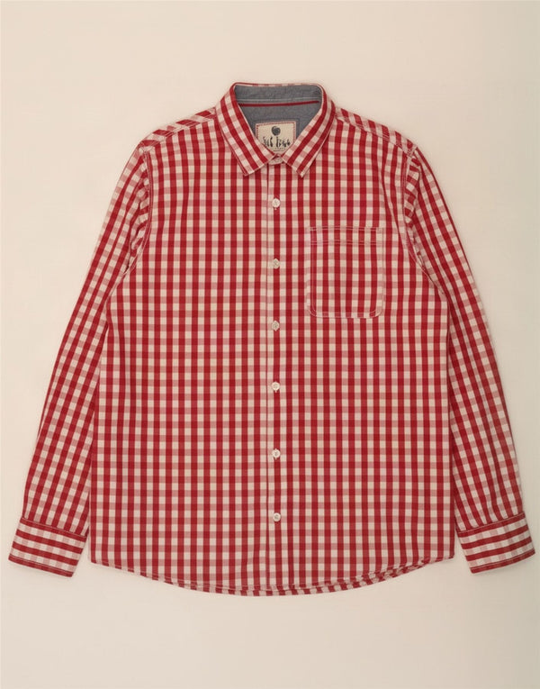 Fat Face Mens Shirt XL Red Gingham Cotton