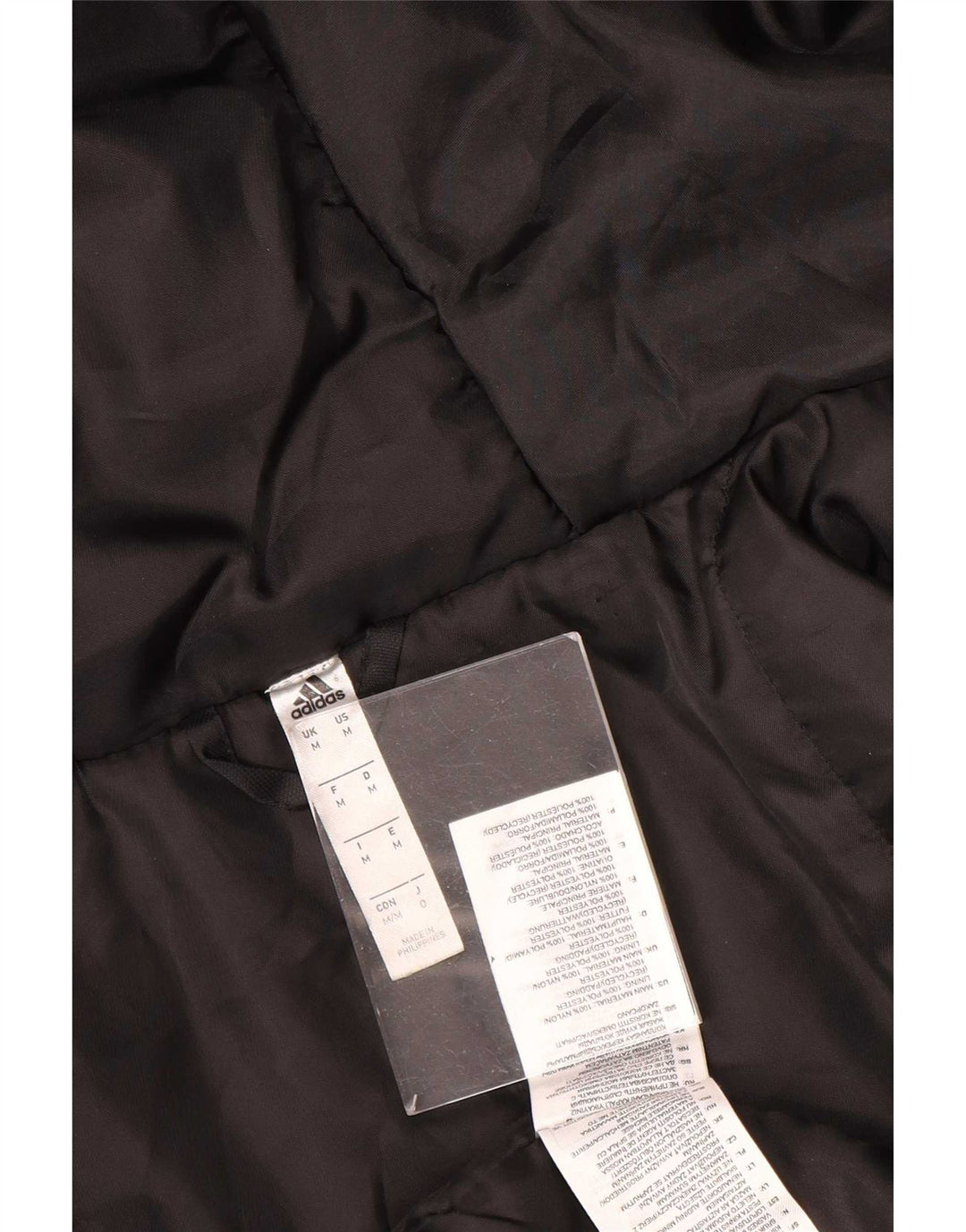 Adidas Mens Hooded Padded Coat UK 38 Medium Black Polyester