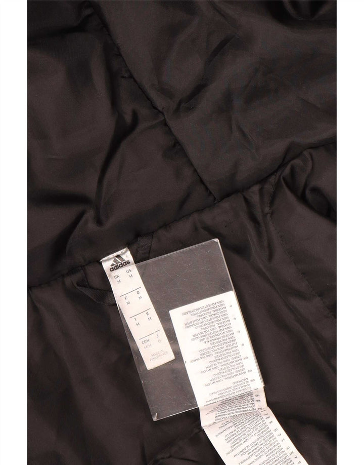 Adidas Mens Hooded Padded Coat UK 38 Medium Black Polyester