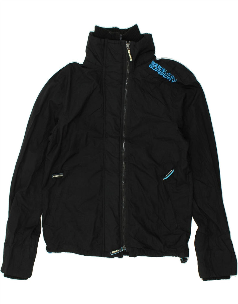 SUPERDRY Mens Windcheater Windbreaker Jacket UK 36 Small Black Nylon | Vintage Superdry | Thrift | Second-Hand Superdry | Used Clothing | Messina Hembry 