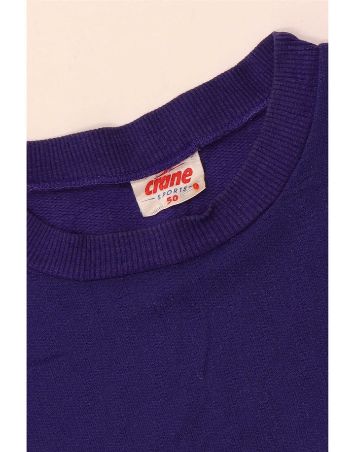 Crane Mens Sweatshirt Jumper IT 50 Medium Purple Colourblock