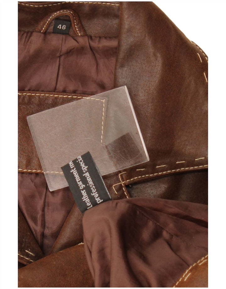 Vintage Womens Leather Jacket IT 46 Large Brown Leather