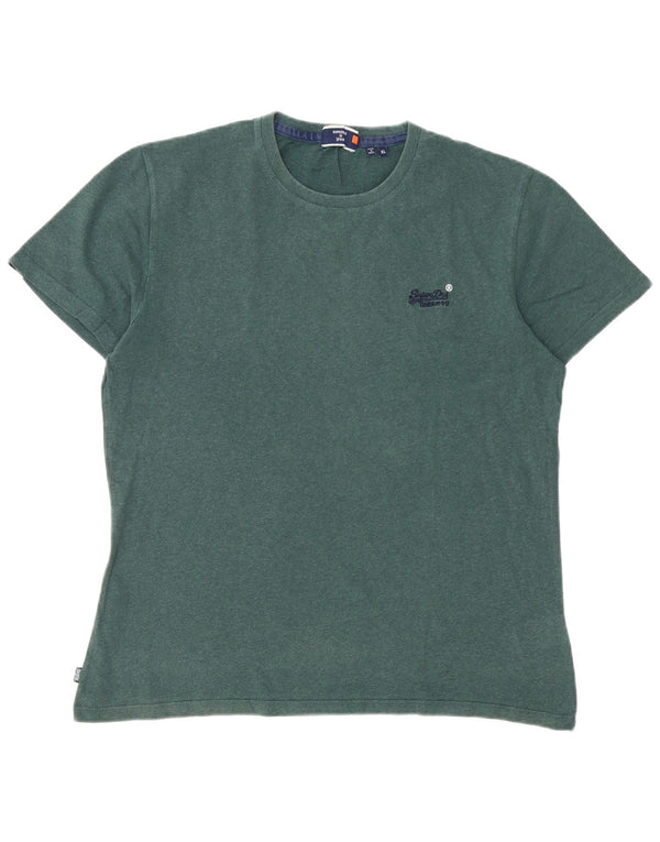 Superdry Mens T-Shirt Top XL Green Cotton