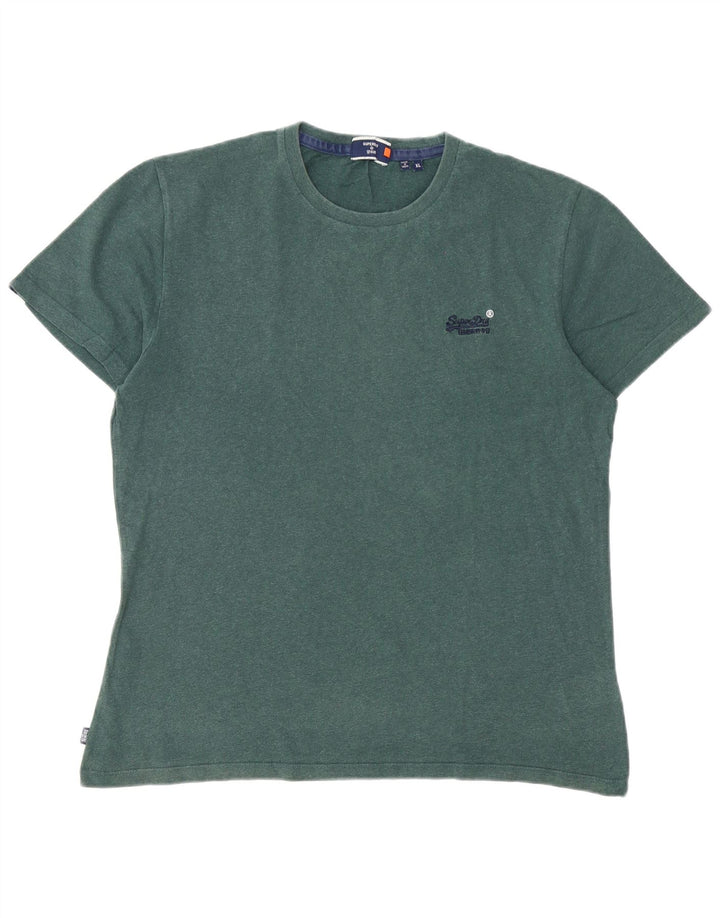 Superdry Mens T-Shirt Top XL Green Cotton