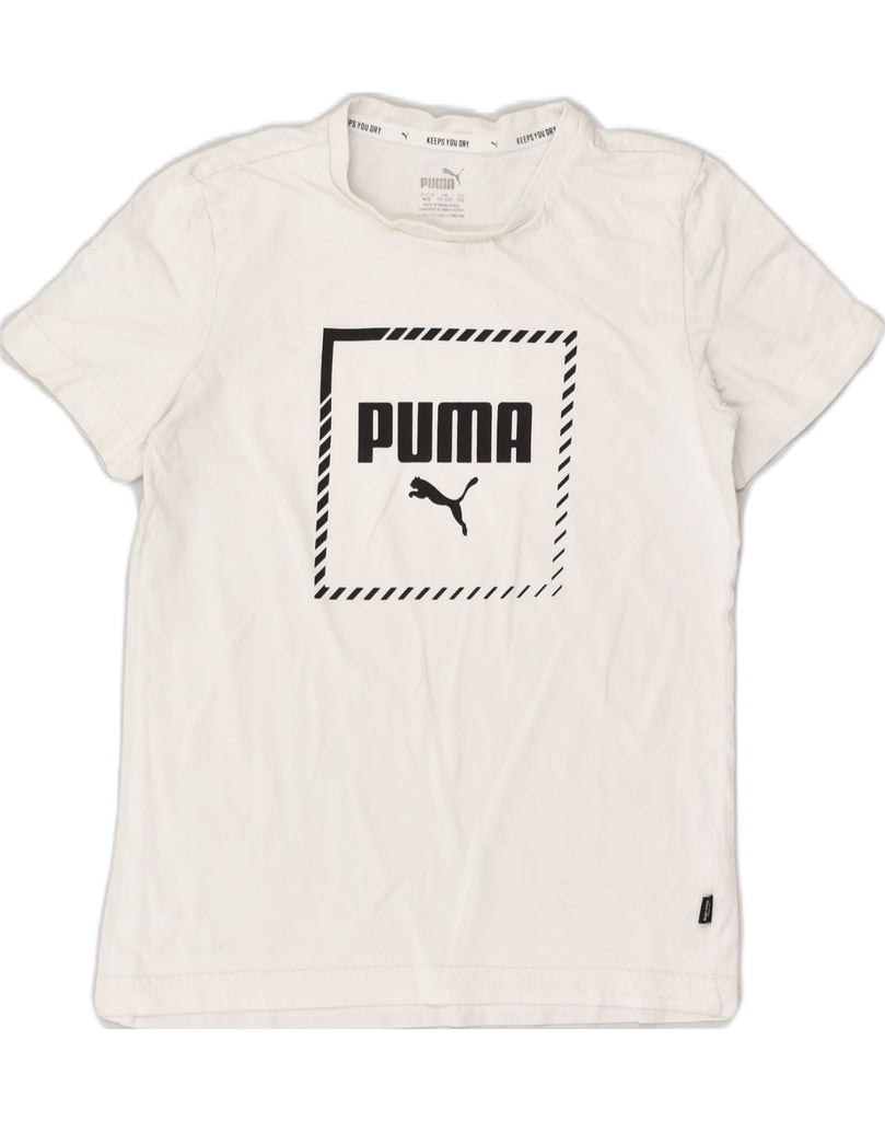 PUMA Boys Graphic T-Shirt Top 11-12 Years White Cotton | Vintage Puma | Thrift | Second-Hand Puma | Used Clothing | Messina Hembry 