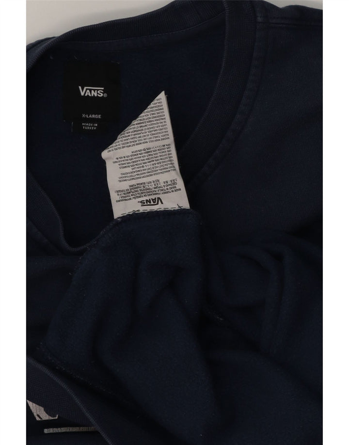 Vans Mens Graphic Sweatshirt Jumper XL Navy Blue Cotton