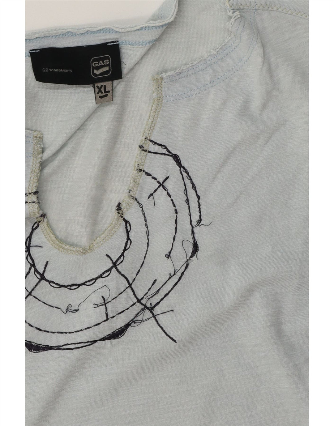 GAS Mens Graphic T-Shirt Top XL Blue Flecked