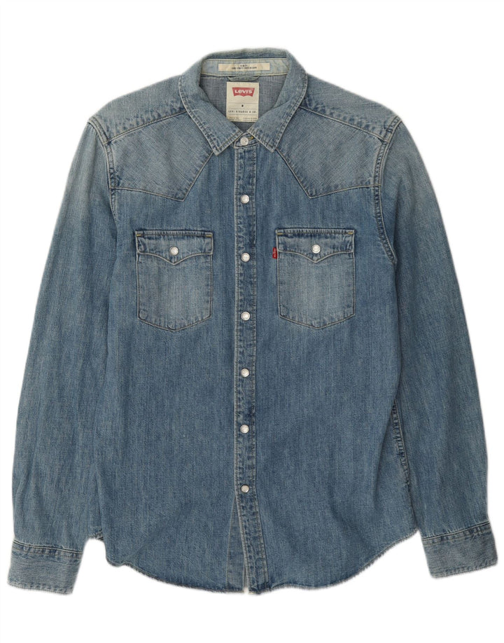 Levi's Mens Slim Fit Denim Shirt Medium Blue Cotton