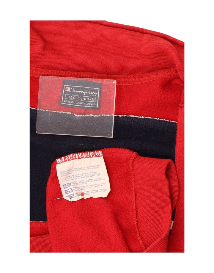 Champion Boys Tracksuit Top Jacket 13-14 Years Red Colourblock Cotton