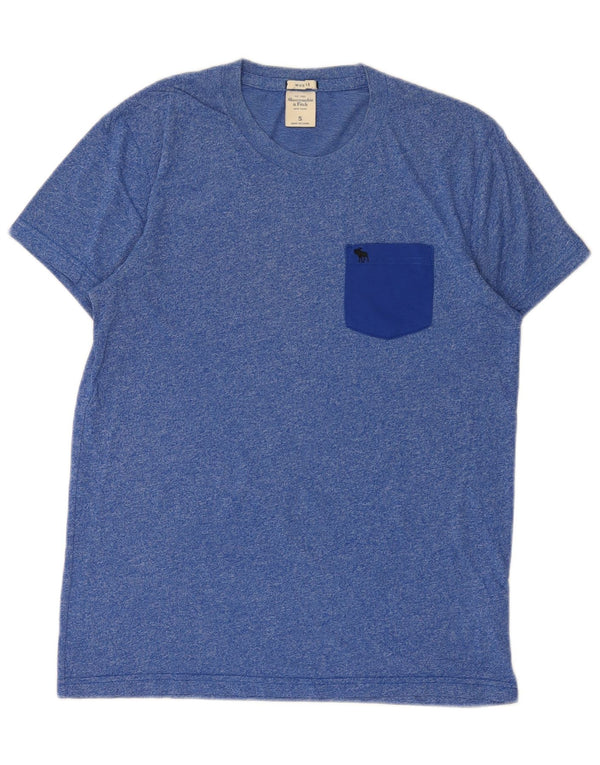Abercrombie & Fitch Mens Muscle T-Shirt Top Small Blue Flecked Cotton