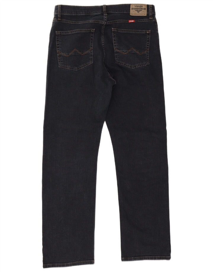 Wrangler Mens Straight Jeans W33 L30 Navy Blue Cotton