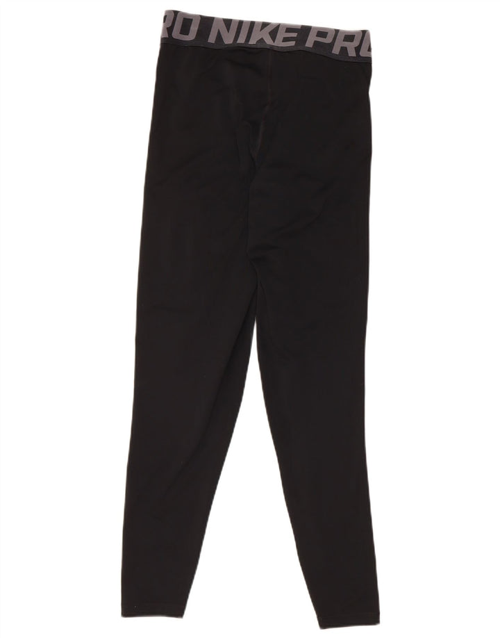 Nike Womens Dri Fit Graphic Leggings UK 4 XS Black Polyester