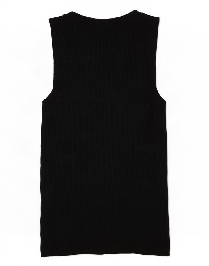 Marks & Spencer Womens Vest Top UK 10 Small Black Viscose