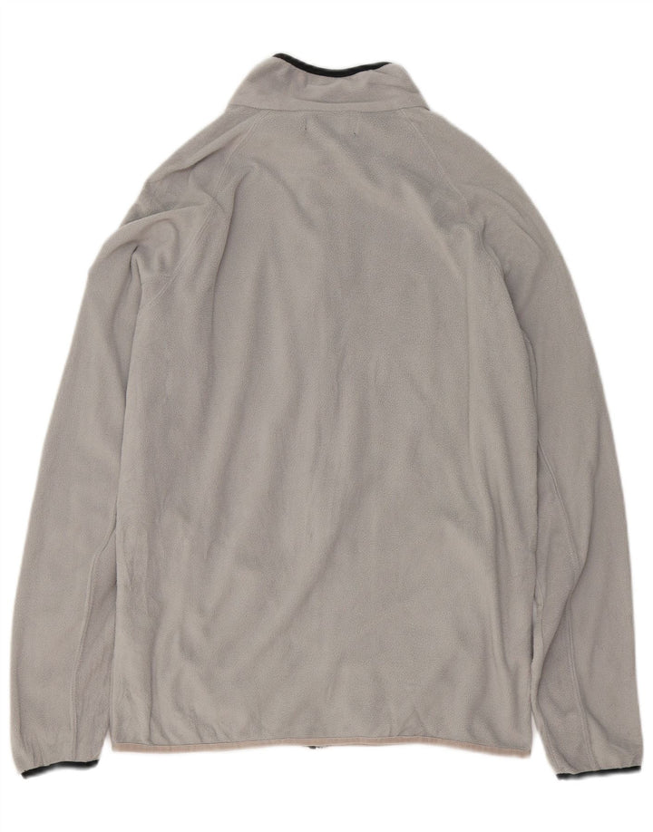 TRUSSARDI Womens Fleece Jacket UK 18 XL Grey Polyester