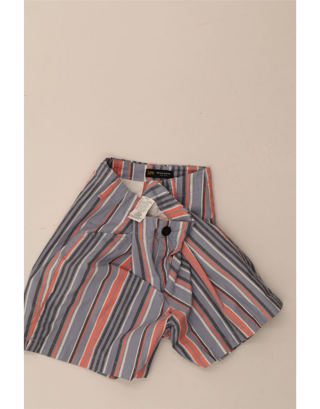 LEE Womens Regular Fit Casual Shorts US 12 Large W34  Grey Striped Vintage Lee and Second-Hand Lee from Messina Hembry 