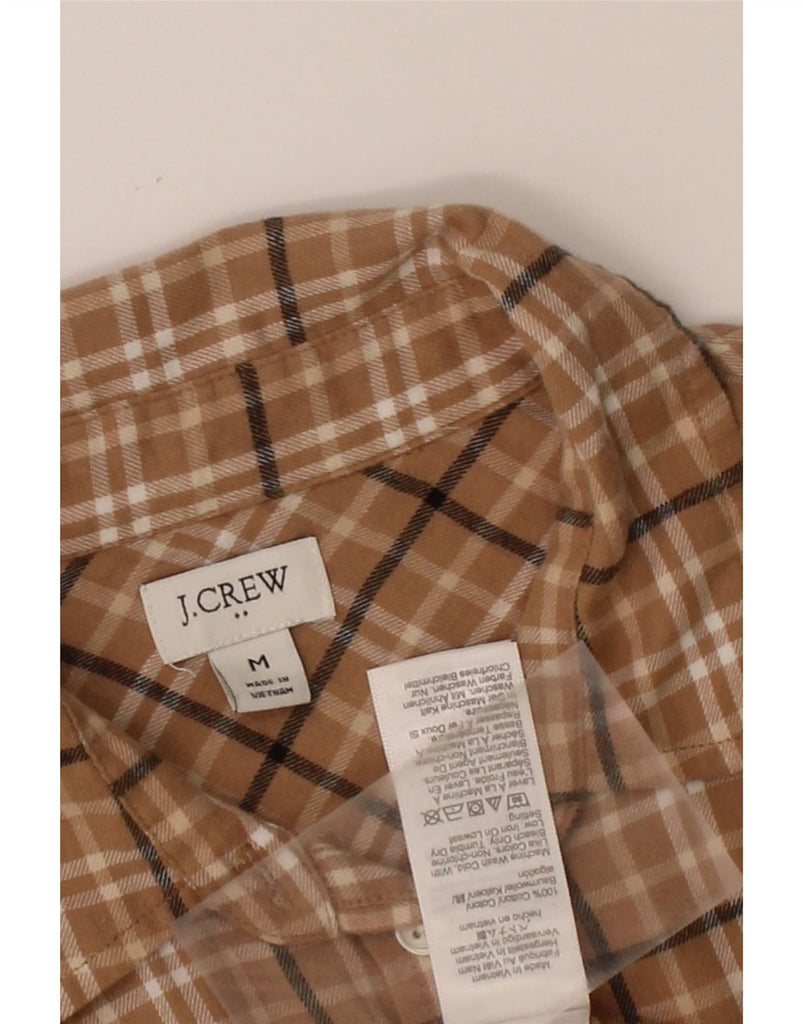 J. CREW Womens Flannel Shirt UK 14 Medium Beige Check Cotton Vintage J. Crew and Second-Hand J. Crew from Messina Hembry 