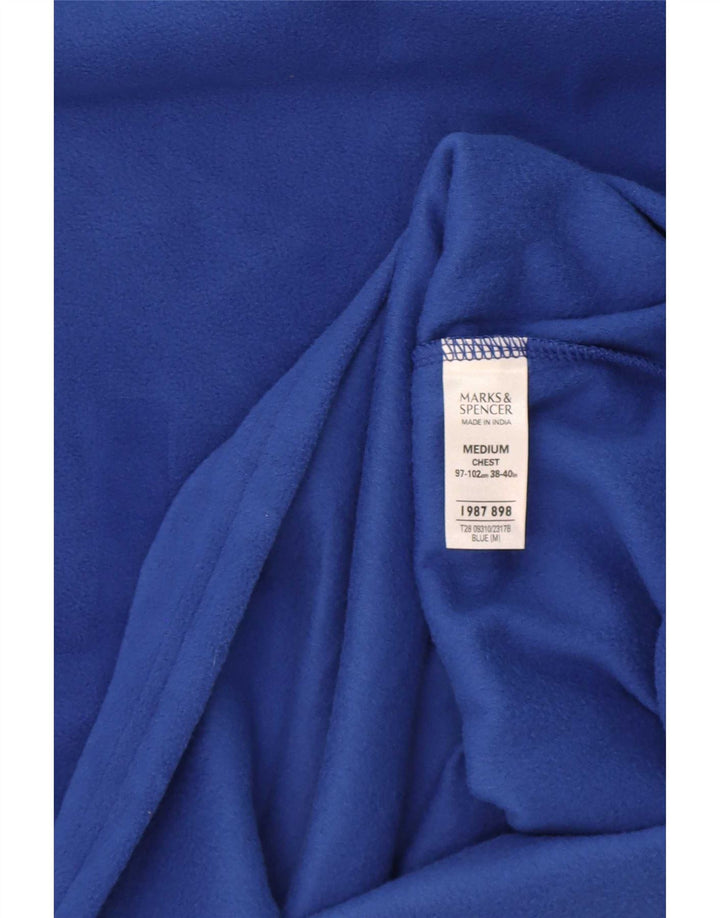Marks & Spencer Mens Fleece Jumper Medium Blue Polyester