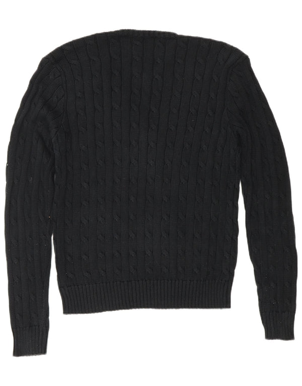 Polo Ralph Lauren Womens V-Neck Jumper Sweater UK 16 Large Black