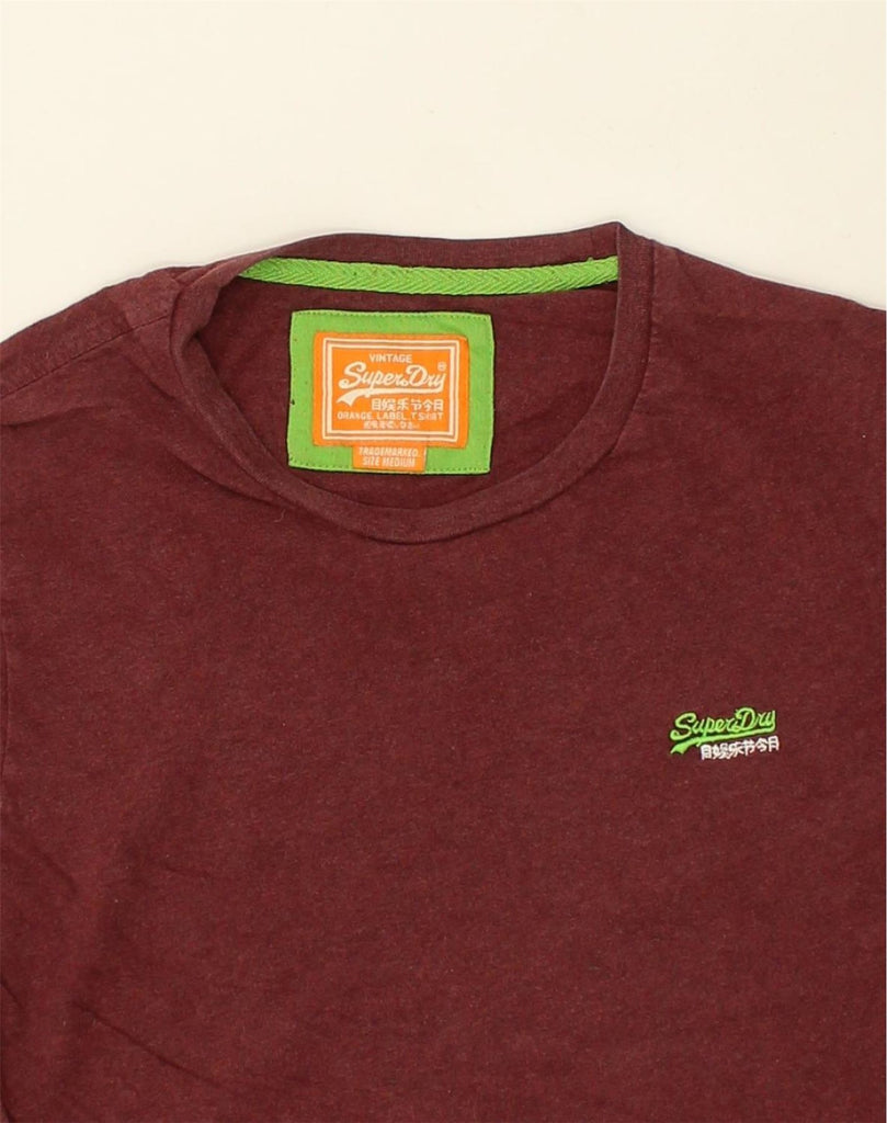 SUPERDRY Mens T-Shirt Top Medium Maroon Cotton | Vintage Superdry | Thrift | Second-Hand Superdry | Used Clothing | Messina Hembry 