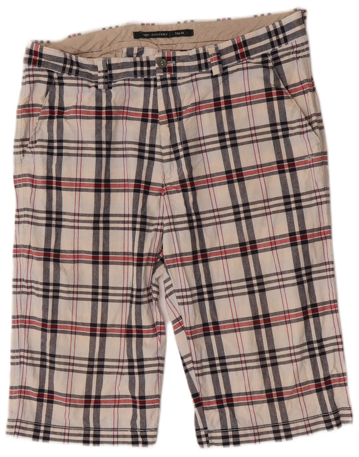 Dockers Mens Khakis Slim Fit Casual Shorts W36 Large Multicoloured Check