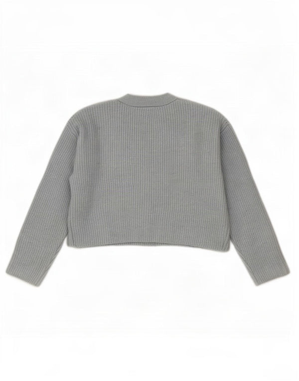 Zara Girls Crop Cardigan Sweater 13-14 Years Blue Polyester