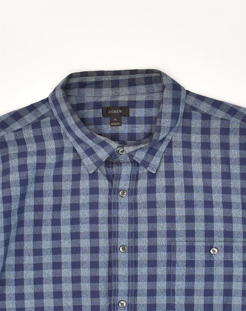 J. CREW Mens Shirt XL Navy Blue Gingham Cotton | Vintage J. Crew | Thrift | Second-Hand J. Crew | Used Clothing | Messina Hembry 