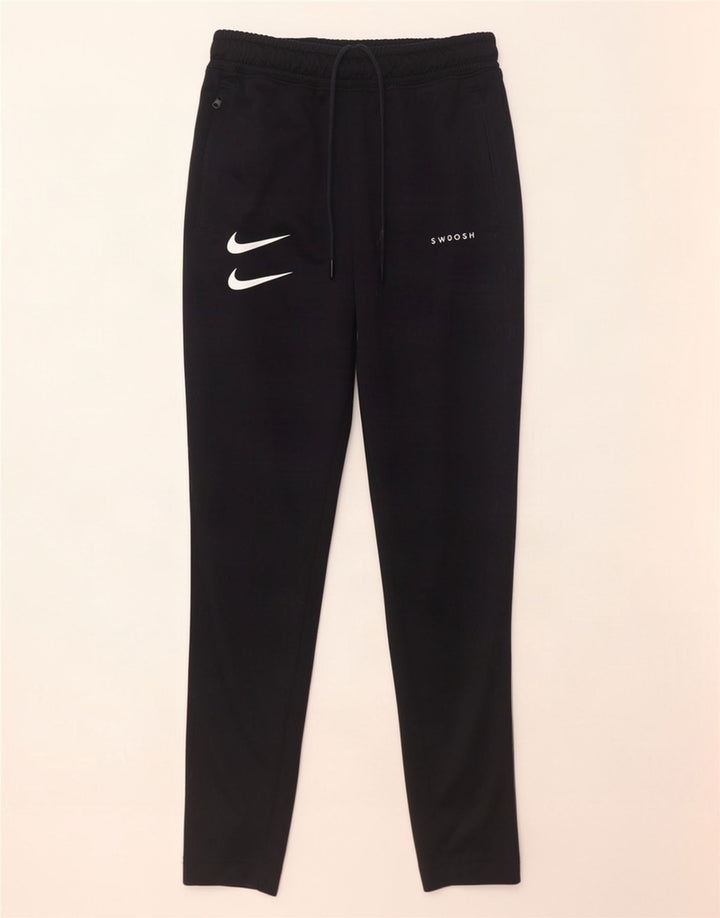 Nike Mens Swoosh Tracksuit Trousers Small Black Colourblock Polyester