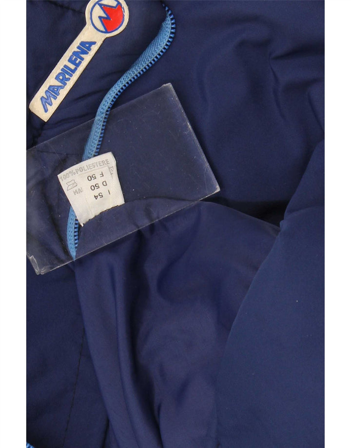 MARILENA Mens Padded Jacket UK 38 Medium Navy Blue Colourblock Polyamide