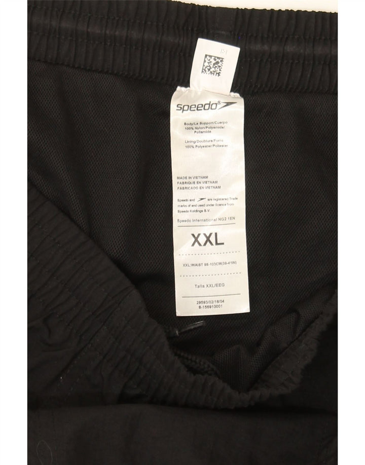 SPEEDO Mens Sport Shorts 2XL  Black Polyester Vintage Speedo and Second-Hand Speedo from Messina Hembry 