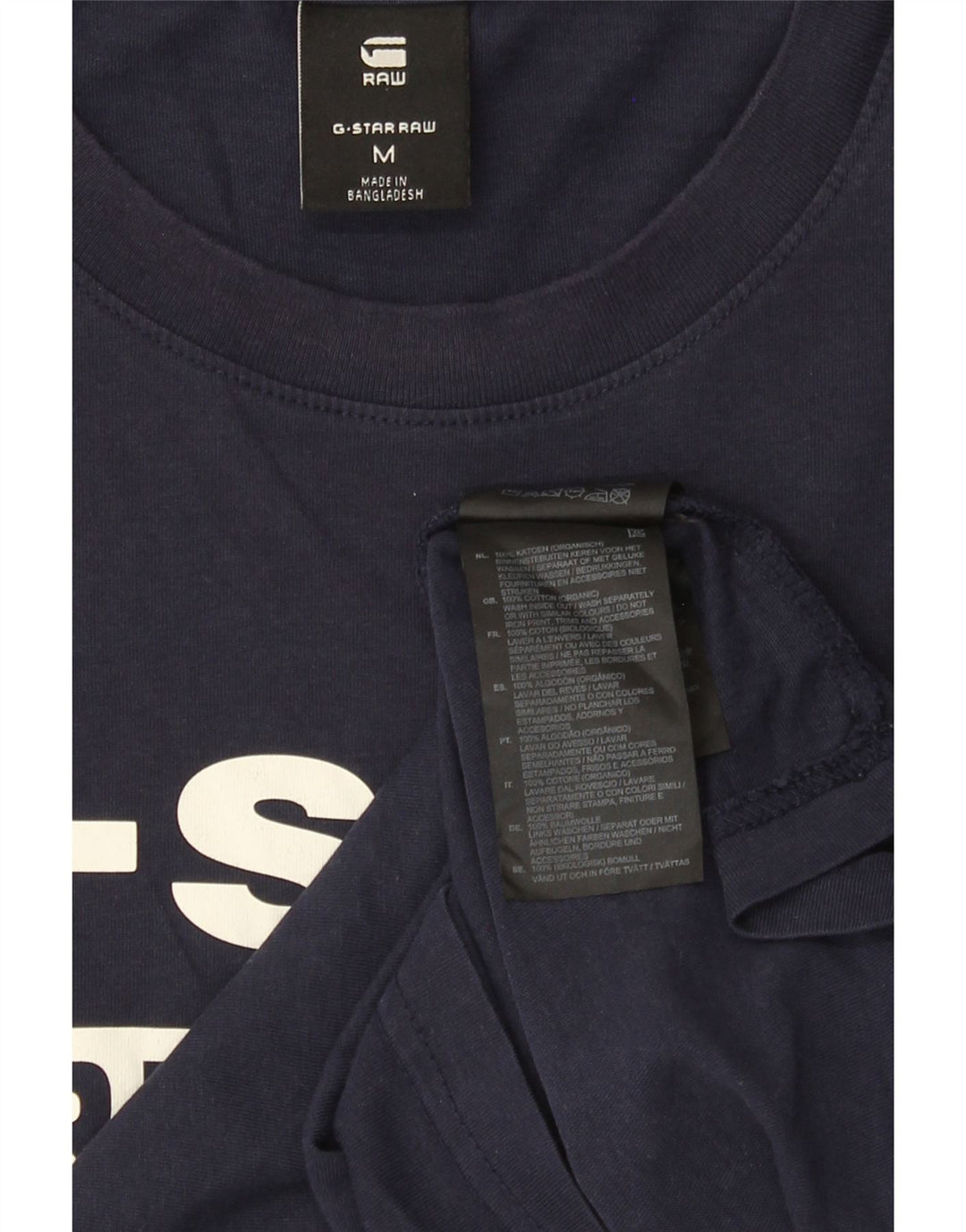 G-Star Mens Graphic T-Shirt Top Medium Navy Blue Cotton