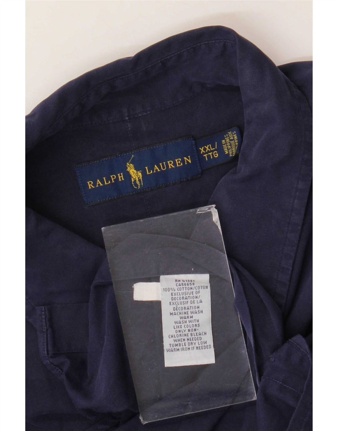 Ralph Lauren Mens Shirt 2XL Navy Blue Cotton