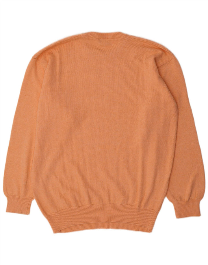 Trussardi Mens Boat Neck Jumper Sweater Large Orange Cotton