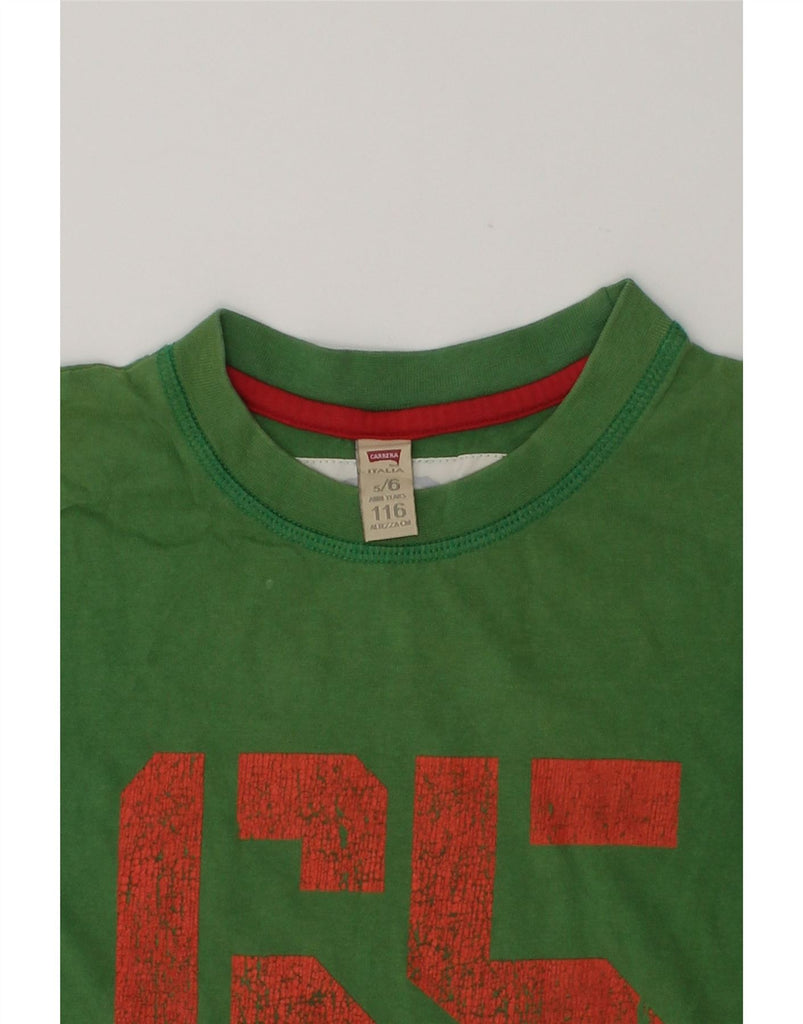 CARRERA Boys Graphic T-Shirt Top 5-6 Years Green Cotton | Vintage Carrera | Thrift | Second-Hand Carrera | Used Clothing | Messina Hembry 