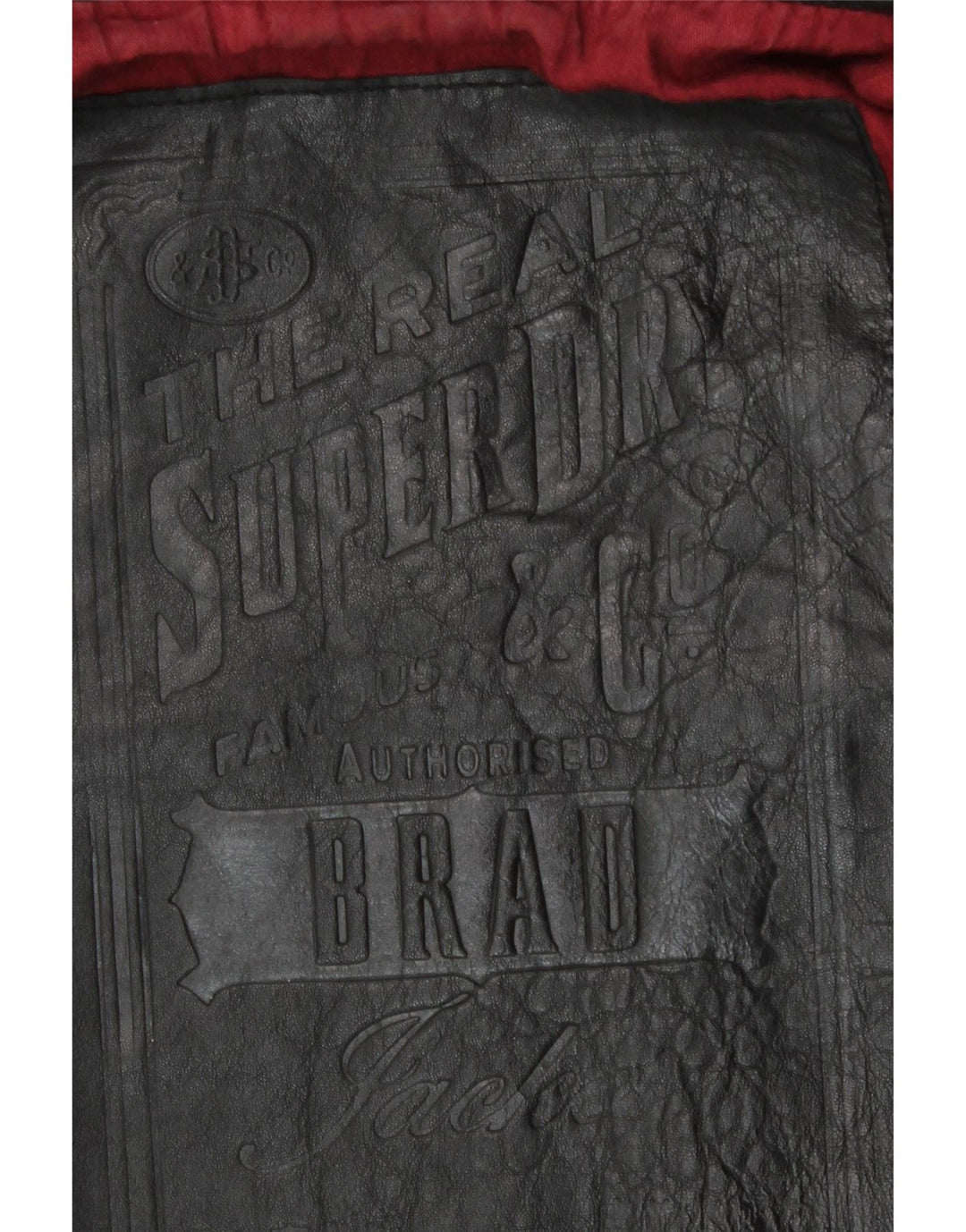 Superdry Mens Military Leather Jacket UK 38 Medium Black Leather