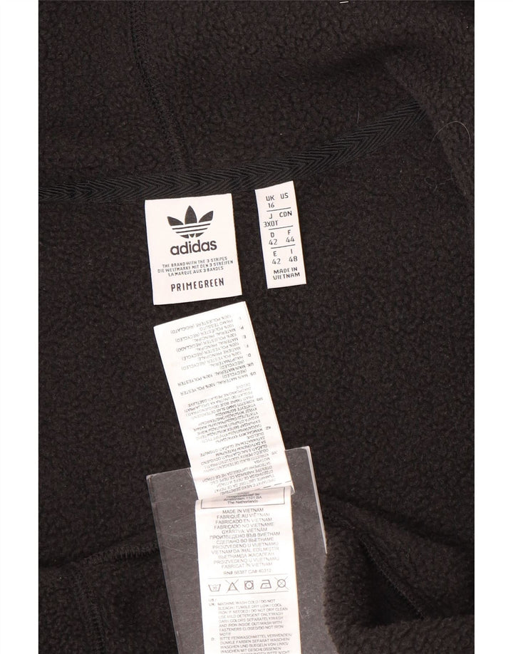 ADIDAS Womens Primegreen Oversized Zip Hoodie Sweater UK 16 Large Black