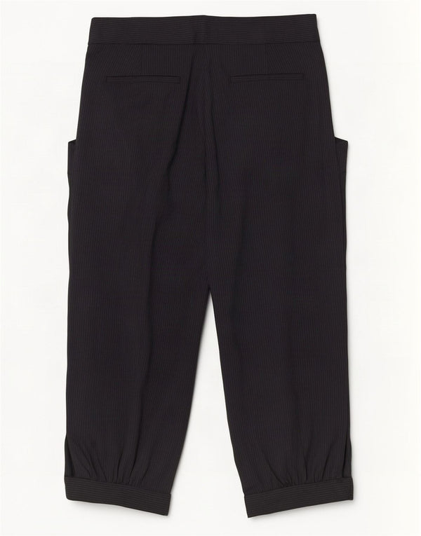 Zara Womens Pegged Capri Trousers Small W26 L18 Black Pinstripe