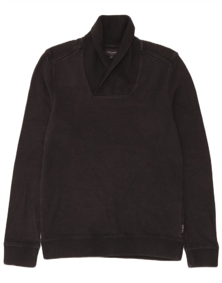 Ted Baker Mens Shawl Neck Jumper Sweater Size 4 Large Black
