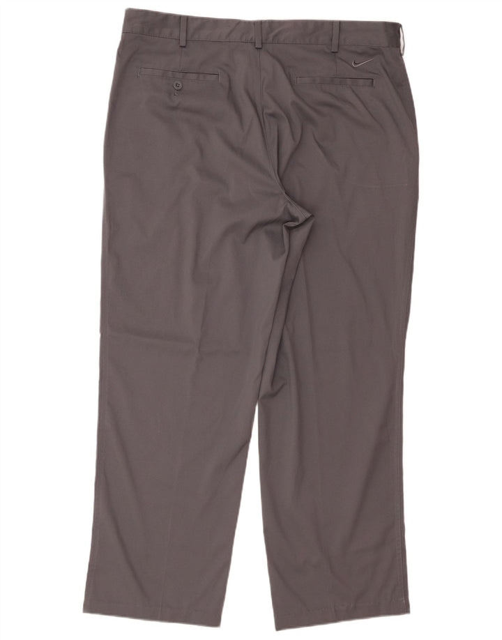 Nike Mens Dri Fit Straight Chino Trousers W36 L30 Grey Polyester